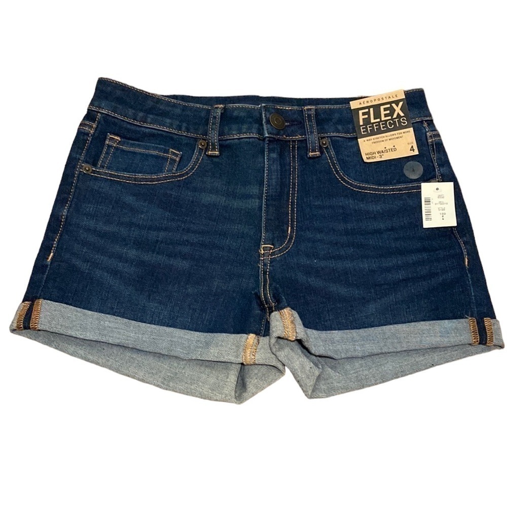 Aeropostale Flex Effects High Waisted Midi Jean Shorts NWT